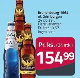 Fleggaard Kronenbourg 1664 el. Grimbergen tilbud