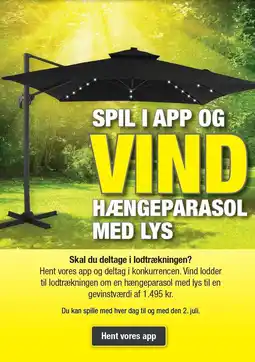 Harald Nyborg SPIL I APP OG VIND HÆNGEPARASOL MED LYS tilbud