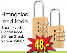 Harald Nyborg Hængelås med kode tilbud