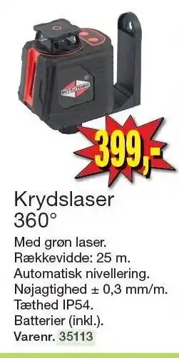 Harald Nyborg Krydslaser 360° tilbud