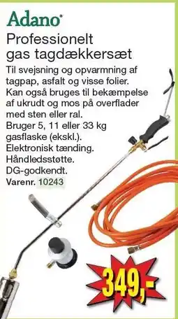 Professionelt gas tagdækkersæt