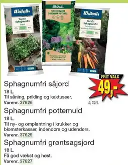 Sphagnumfri såjord, pottemuld eller grøntsagsjord
