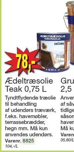 Harald Nyborg DECORA Ædeltrælsolie Teak 0,75 L tilbud