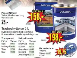 Harald Nyborg DECORA Træbeskyttelse 5 L eller UV malertape tilbud