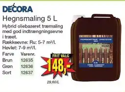 Harald Nyborg DECORA Hegnsmaling 5 L tilbud