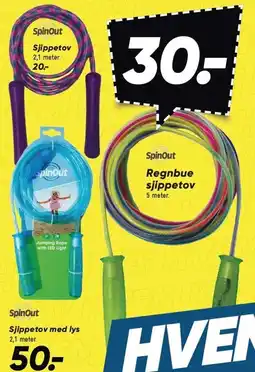 Bilka SpinOut Sjippetov, Regnbue sjippetov eller Sjippetov med lys tilbud