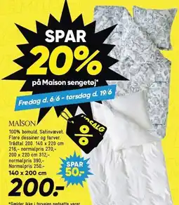 Bilka Spar 20% på Maison sengetøj tilbud