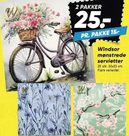 Bilka Windsor mønstrede servietter tilbud