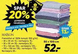 Bilka Spar 20% på Maison håndklæder tilbud