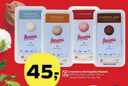 Kvickly Hansens økologiske flødeis tilbud