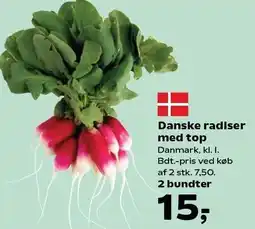Kvickly Danske radiser med top - 2 bundter tilbud