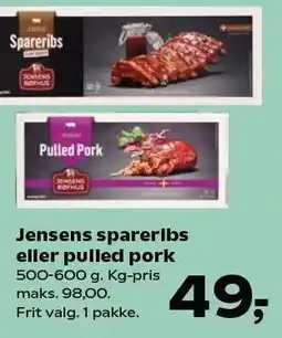 Kvickly Jensens spareribs eller pulled pork tilbud