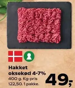 Kvickly Hakket oksekød 4-7% tilbud