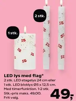 Kvickly LED lys med flag tilbud