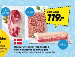 Bilka Hakket grisekød, ribbenssteg eller nakkefilet af dansk gris tilbud