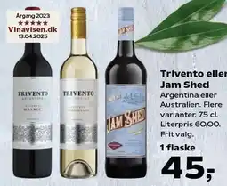 Kvickly Trivento eller Jam Shed tilbud
