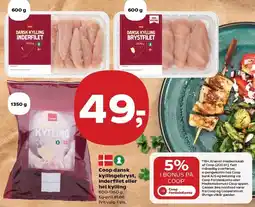 Kvickly Coop dansk kyllingebryst, inderfilet eller hel kylling tilbud