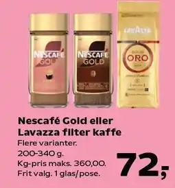 Kvickly Nescafé Gold eller Lavazza filter kaffe tilbud