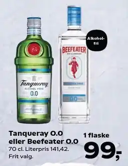Kvickly Tanqueray 0.0 eller Beefeater 0.0 tilbud