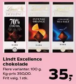 Kvickly Lindt Excellence chokolade tilbud
