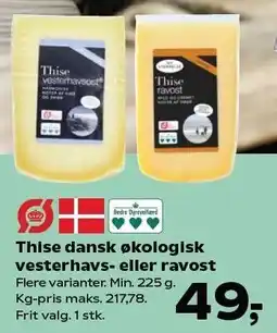 Kvickly Thise dansk økologisk vesterhavs- eller ravost tilbud