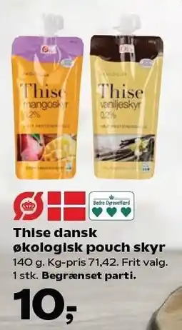 Kvickly Thise dansk økologisk pouch skyr tilbud