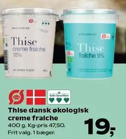 Kvickly Thise dansk økologisk creme fraiche tilbud