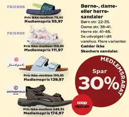 Kvickly Spar 30% på børne-, dame- eller herresandaler tilbud
