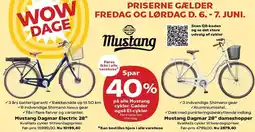 Kvickly Spar 40% på alle Mustang cykler tilbud