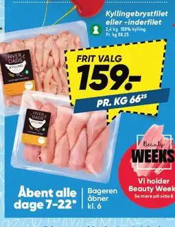 Bilka Kyllingebrystfilet eller-inderfilet tilbud