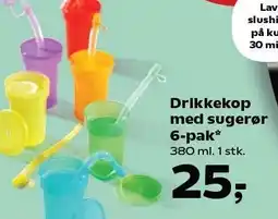 Kvickly Drikkekop med sugerør tilbud