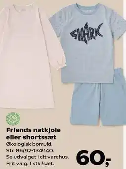 Kvickly Friends natkjole eller shortssæt tilbud