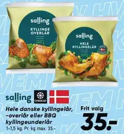 Bilka Hele danske kyllingelår, -overlår eller BBQ kyllingelår tilbud