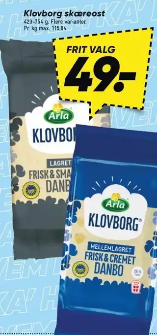 Bilka Klovborg skæreost tilbud