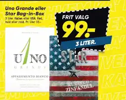 Bilka Uno Grande eller Star Bag-in-Box tilbud