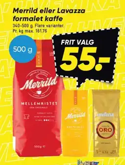 Bilka Merrild eller Lavazza formalet kaffe tilbud