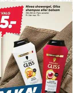 Bilka NIVEA showergel, Gliss shampoo eller balsam tilbud