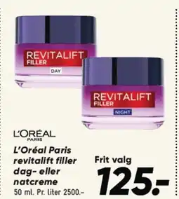 Bilka L'ORÉAL Paris revitalift filler dag- eller natcreme tilbud