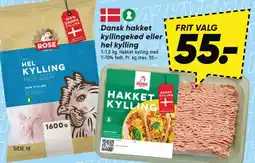 Bilka Dansk Hakket kyllingekød eller hel kylling tilbud