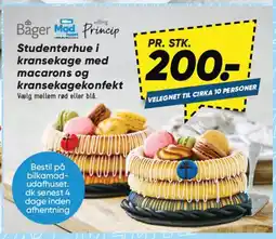 Bilka Studenterhue i kransekage med macarons og kransekagekonfekt tilbud