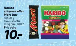 Bilka HARIBO slikpose eller Mars bar tilbud