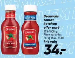 Bilka BEAUVAIS tomat ketchup eller puré tilbud