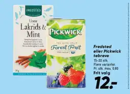 Bilka Fredsted eller Pickwick tebreve tilbud