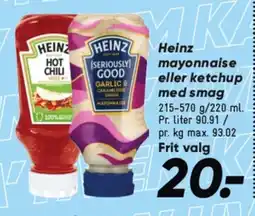 Bilka HEINZ mayonnaise eller ketchup med smag tilbud