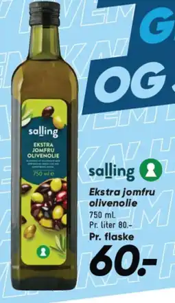 Bilka SALLING Ekstra jomfru olivenolie tilbud