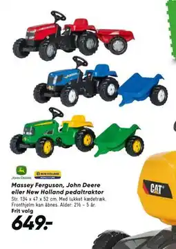 Bilka Massey Ferguson, John Deere eller New Holland pedaltraktor tilbud