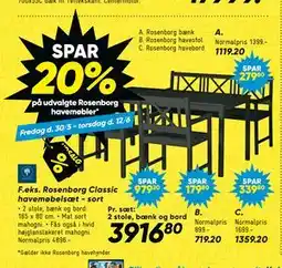 Bilka Spar 20% på udvalgte Rosenborg havemøbler tilbud