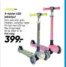 Bilka 3-hjulet LED løbehjul tilbud