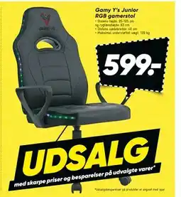 Bilka Gamy Y’s Junior RGB gamerstol tilbud