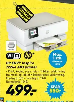 Bilka HP ENVY Inspire 7224e AIO printer tilbud